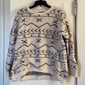 Forever 21 furry tan/black pattern sweater Size S